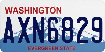 WA license plate AXN6829