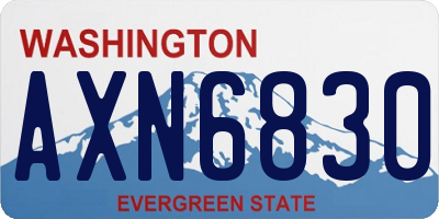 WA license plate AXN6830