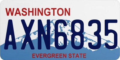 WA license plate AXN6835