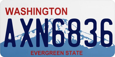 WA license plate AXN6836