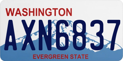 WA license plate AXN6837