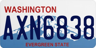WA license plate AXN6838