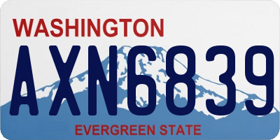 WA license plate AXN6839