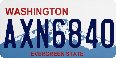 WA license plate AXN6840