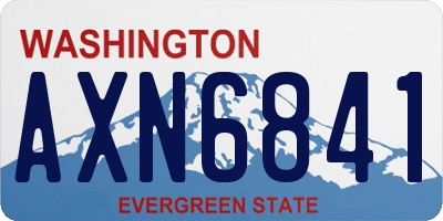 WA license plate AXN6841