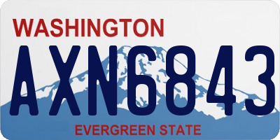 WA license plate AXN6843