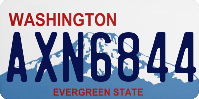 WA license plate AXN6844