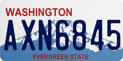WA license plate AXN6845