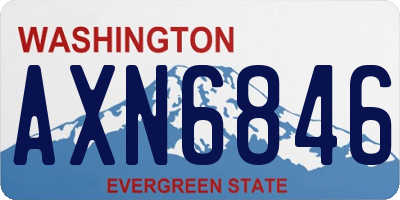 WA license plate AXN6846