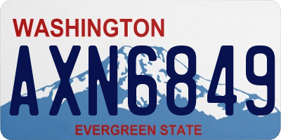 WA license plate AXN6849