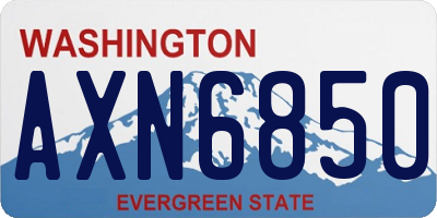 WA license plate AXN6850
