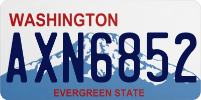 WA license plate AXN6852