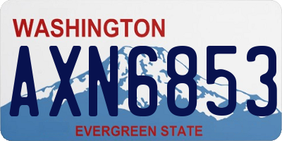 WA license plate AXN6853