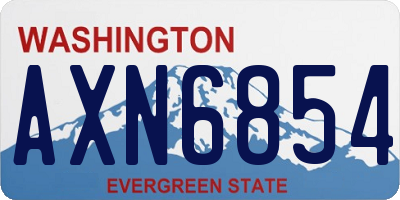 WA license plate AXN6854