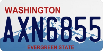 WA license plate AXN6855