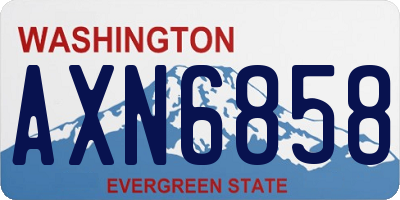 WA license plate AXN6858