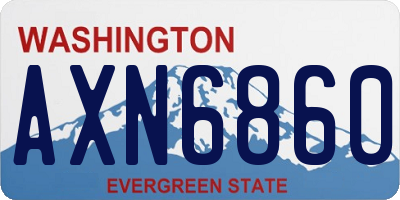 WA license plate AXN6860