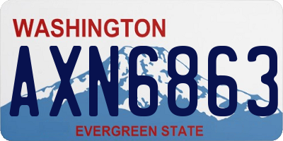 WA license plate AXN6863