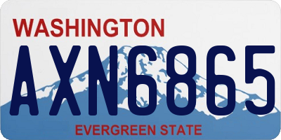 WA license plate AXN6865