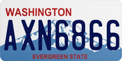 WA license plate AXN6866