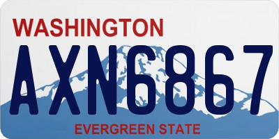 WA license plate AXN6867
