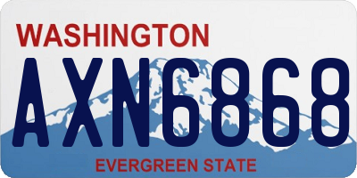 WA license plate AXN6868