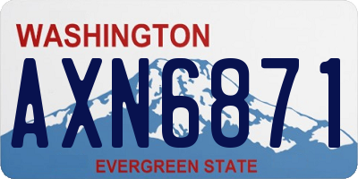 WA license plate AXN6871