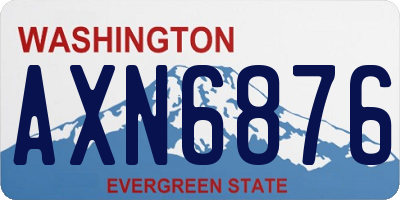 WA license plate AXN6876