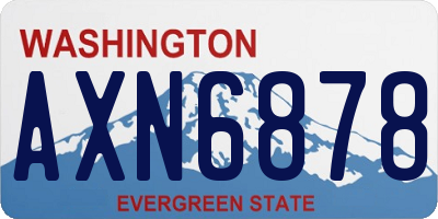 WA license plate AXN6878