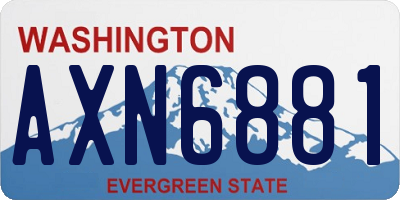 WA license plate AXN6881