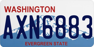 WA license plate AXN6883