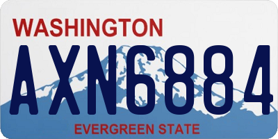 WA license plate AXN6884