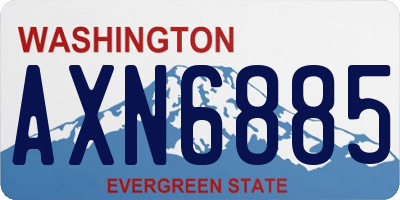 WA license plate AXN6885