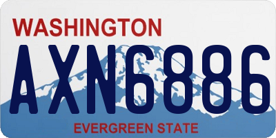 WA license plate AXN6886