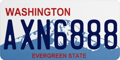 WA license plate AXN6888