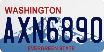 WA license plate AXN6890