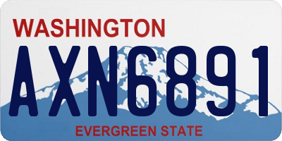 WA license plate AXN6891