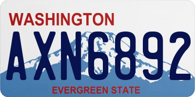 WA license plate AXN6892