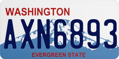 WA license plate AXN6893