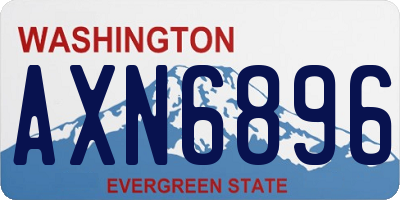 WA license plate AXN6896