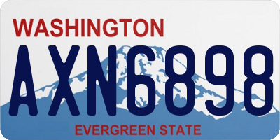 WA license plate AXN6898