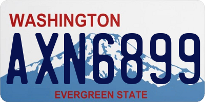 WA license plate AXN6899