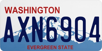 WA license plate AXN6904