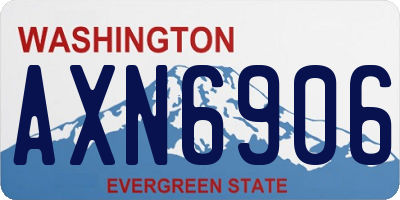 WA license plate AXN6906
