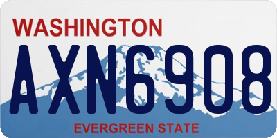 WA license plate AXN6908