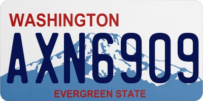 WA license plate AXN6909
