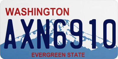 WA license plate AXN6910