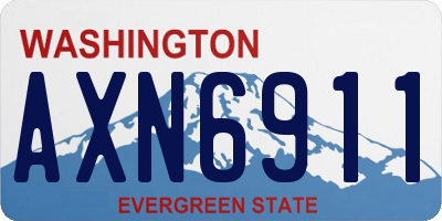 WA license plate AXN6911