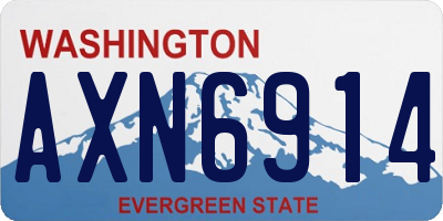 WA license plate AXN6914
