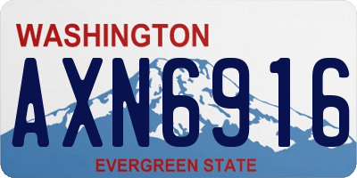 WA license plate AXN6916